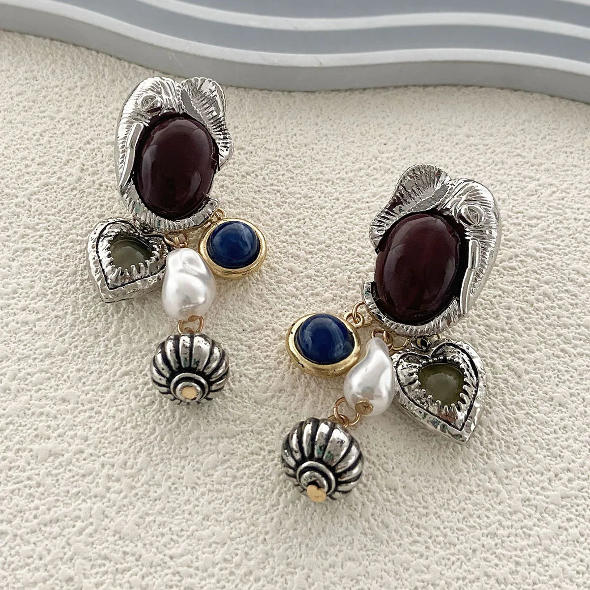 Baroque Charm Pendant Drop Earrings