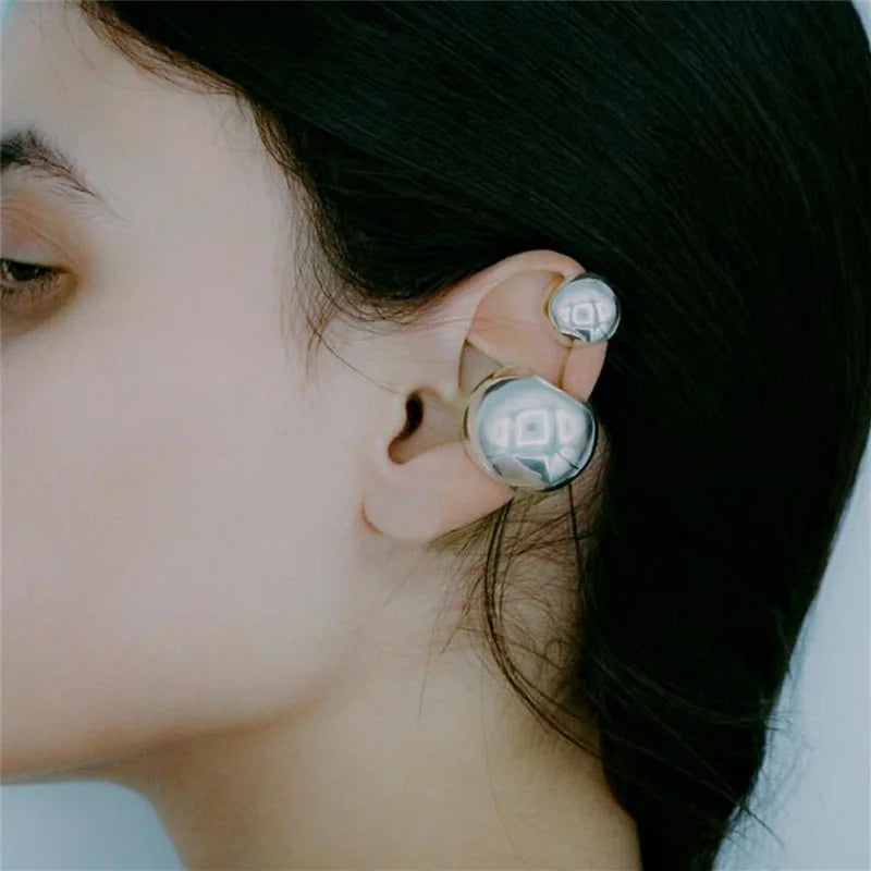 Earcuff Metal Ball-shaped Earrings