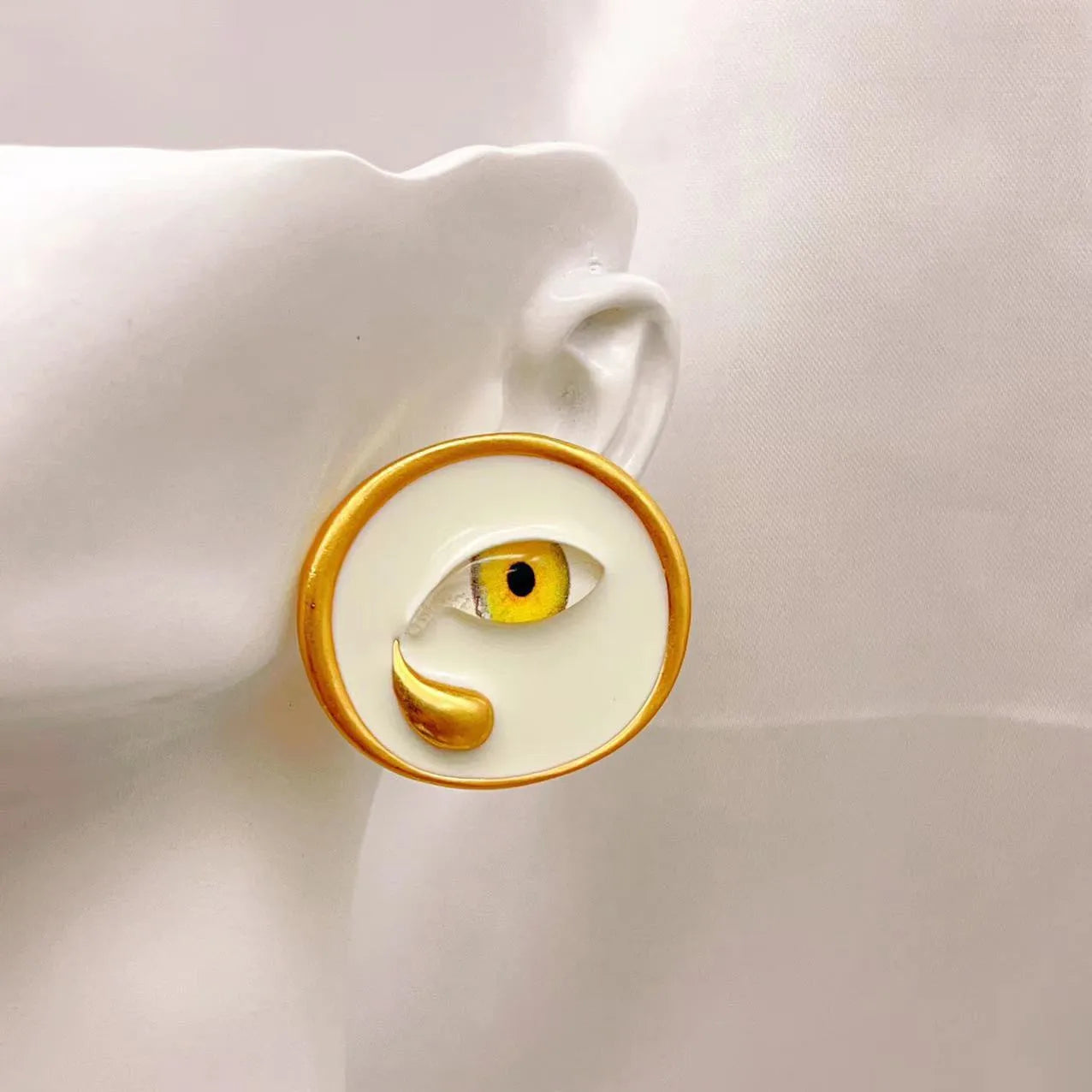 Vintage Schiaparelli Style Devil's Eye Stud Earrings