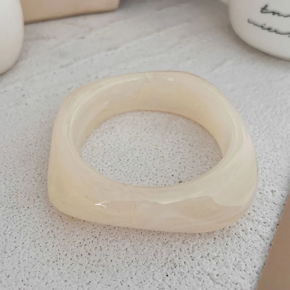 Chunky Geometric Thick Resin Acrylic Bangle Bracelet