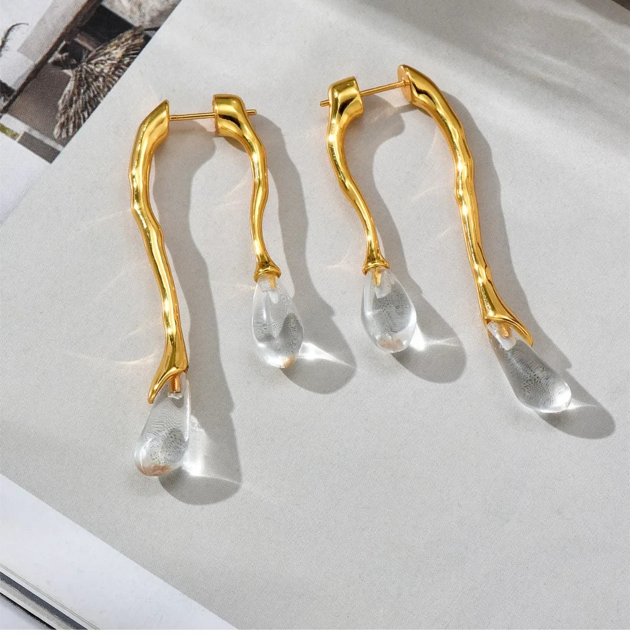 Double Teardrop Dangle Earrings