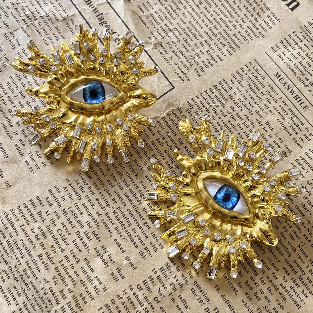 Earrings Baroque Eye Sunburst Earrings Schiaparelli Style