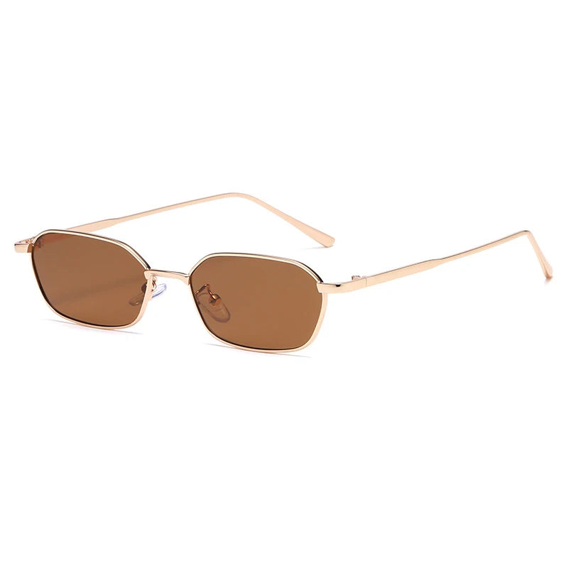 Rectangular Sunglasses Metal Frame Small Sun Glasses