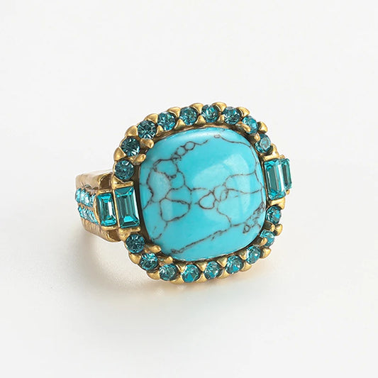 Vintage Style Art Deco Turquoise Ring
