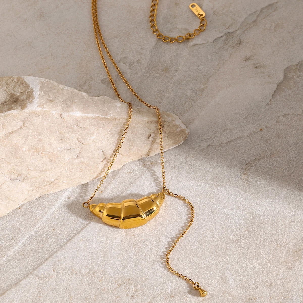 Delicate Croissant Necklace 18K Gold Plated