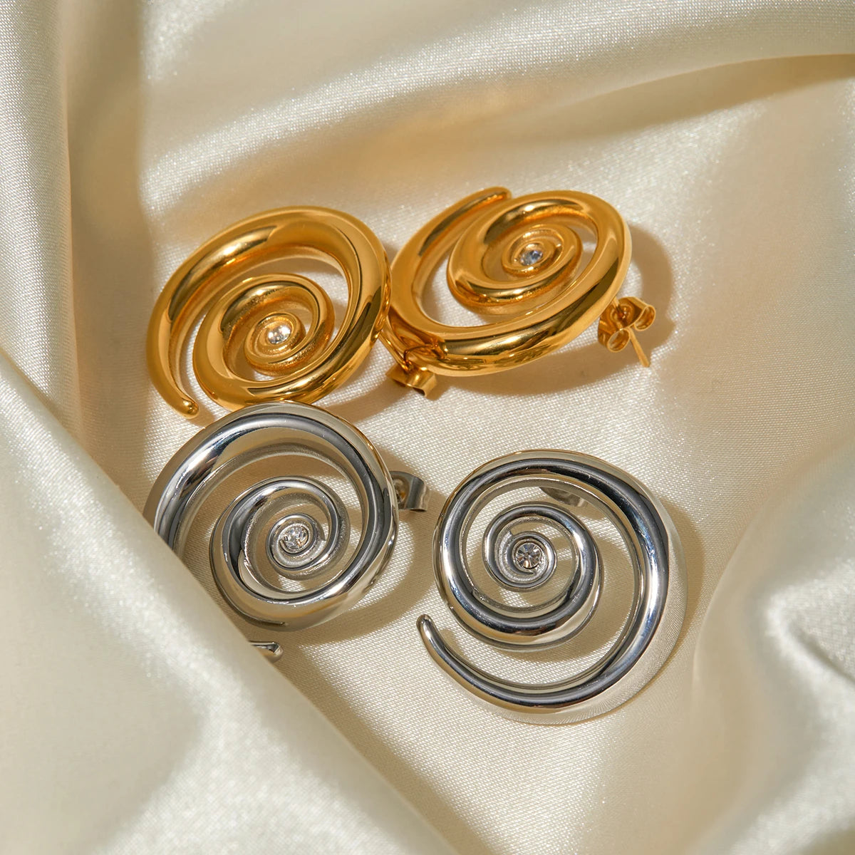 Spiral Diamond Earrings