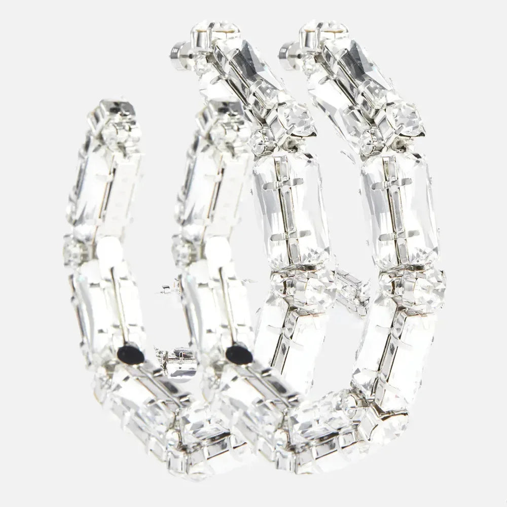 Oversized Crystal Hoop Earrings