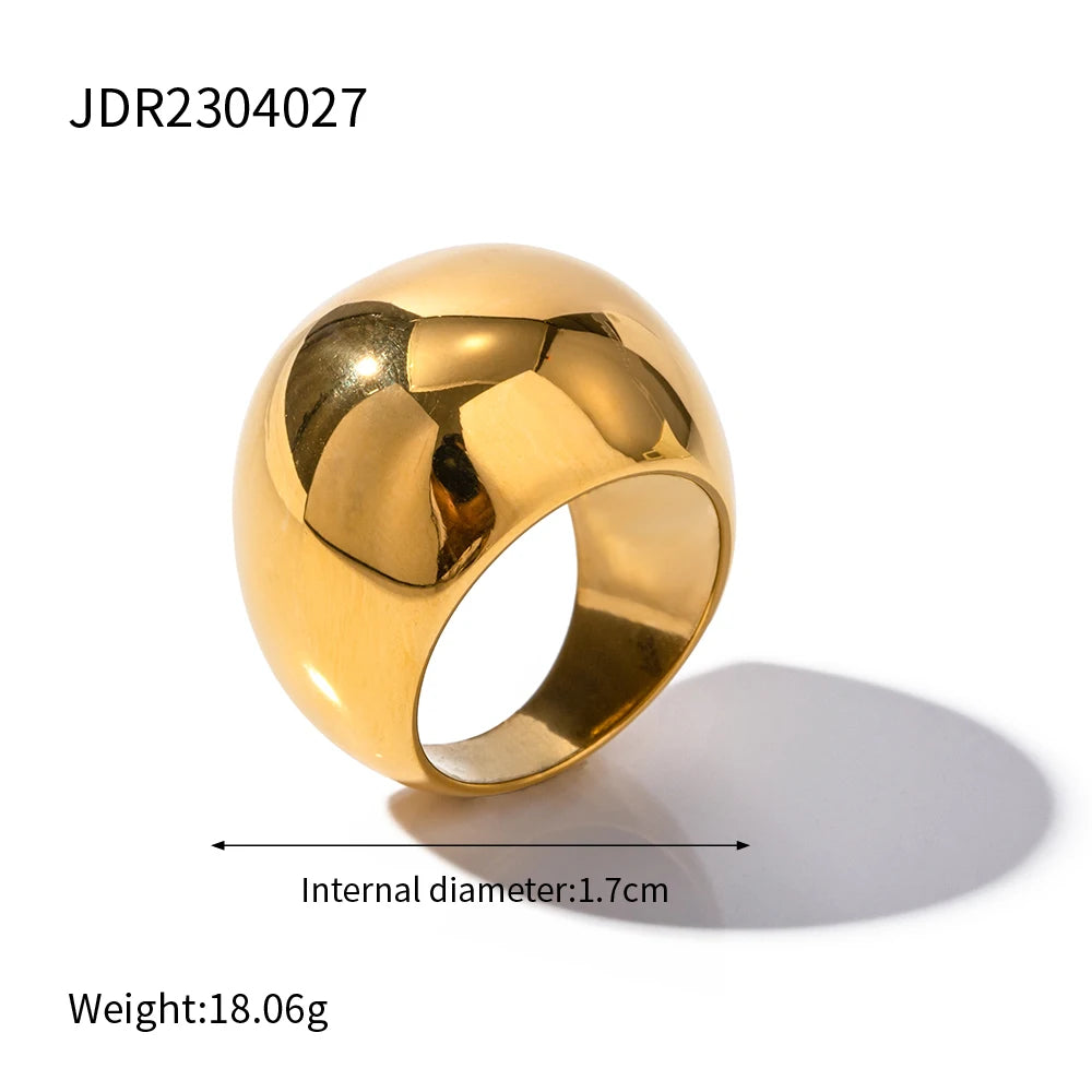 Chunky Unique 18K Gold Plated Rings