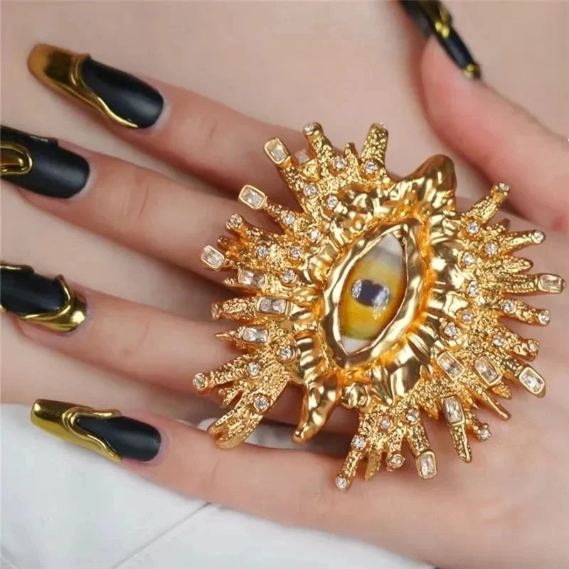 Personality Devil's Eye Ring Exaggerate Jewelry Schiaparelli